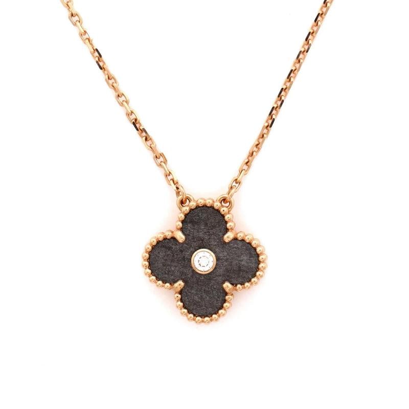 Van Cleef & Arpels Vintage Alhambra Pendant Necklace 18K Rose Gold and Silver - 4