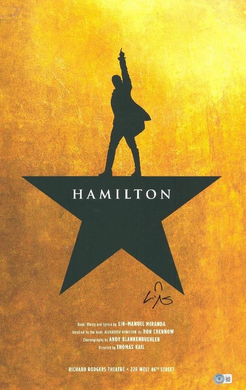 LIN-MANUEL MIRANDA SIGNED AUTOGRAPH "HAMILTON" WINDOW CARD BROADWAY BECKETT BAS: Celebrity: LIN-MANUEL MIRANDA,Autograph Authentication: BECKETT,Signed: Yes,Original/Reproduction: Original,Country of Origin: United States