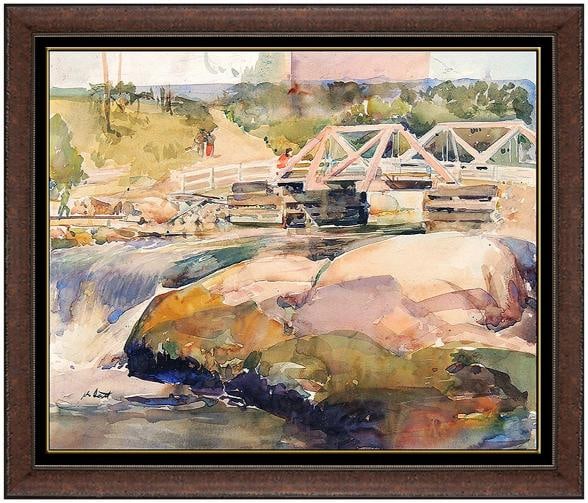 John Walter Scott Painting Authentic Original Signed Gouache Illustration Art: This painting measures a remarkable 12.5" x 15"(approximately) and, is in an elaborate, high-quality custom frame with dimensions approx. 22" X 25".