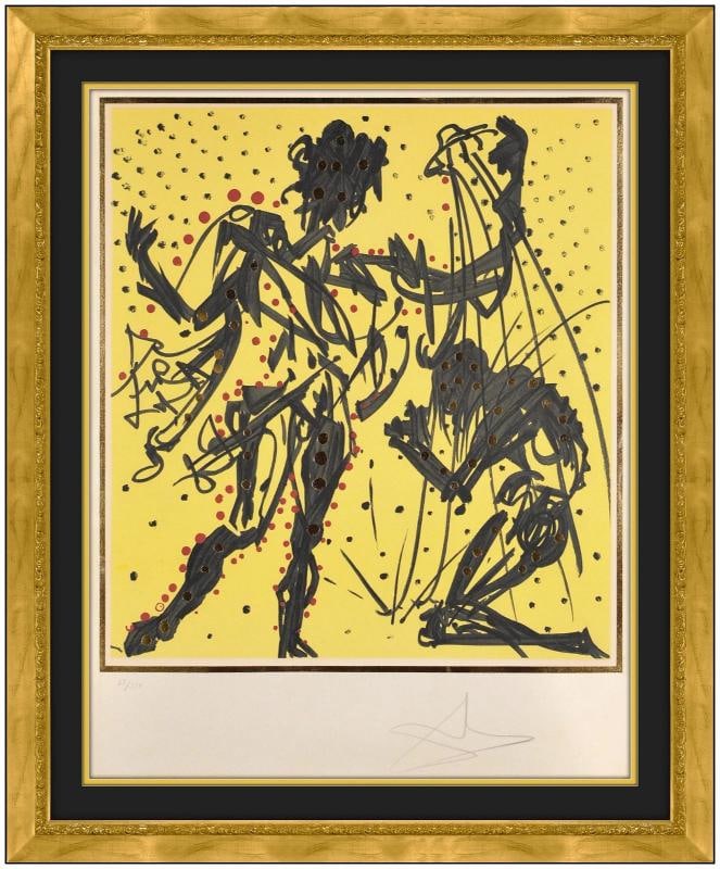Salvador Dali Original Lithograph with Gold Embellishments Signed Framed Artwork: Condition: Used,Artist: Salvador Dali,Unit of Sale: Single Piece,Signed: Yes,Title: Philip,Certificate of Authenticity (COA): Yes,Original/Licensed Reprint: Original,Framing: Framed,Subject: