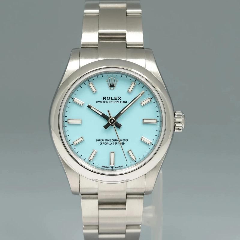 2024 MINT Rolex Oyster 277200 Perpetual 31mm Tiffany BLUE Watch Box - 2
