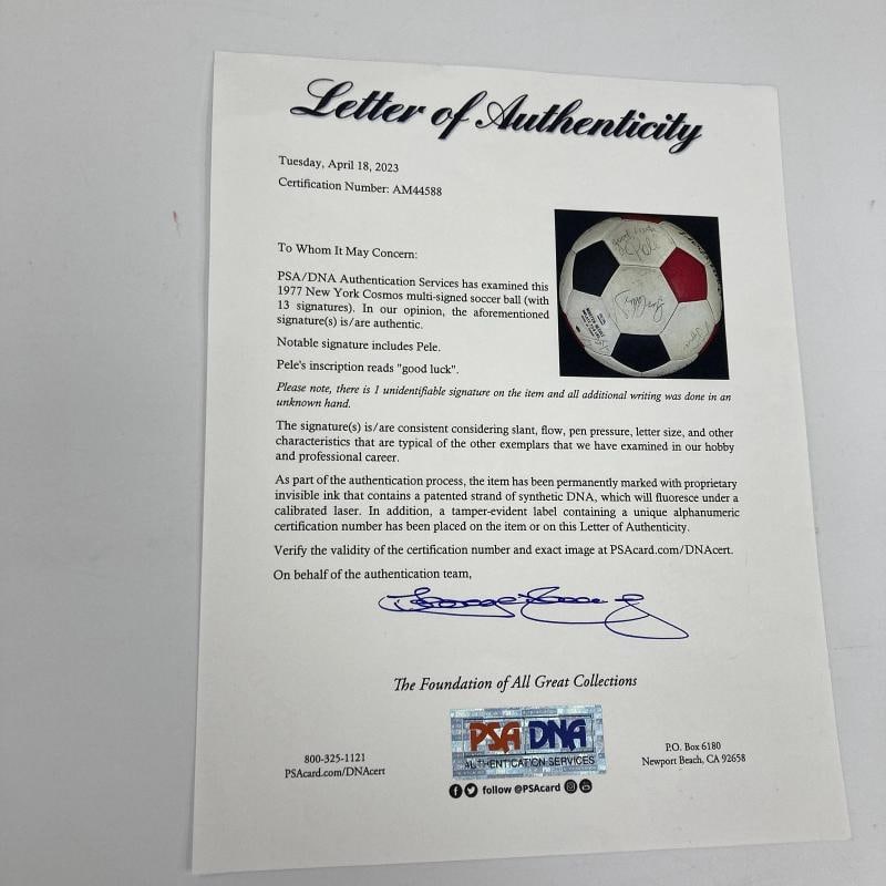 1977 New York Cosmos Pele Team Signed Vintage Soccer Ball PSA DNA World Cup - 18