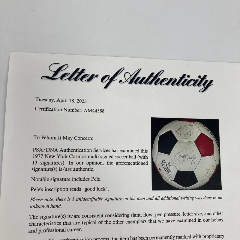 1977 New York Cosmos Pele Team Signed Vintage Soccer Ball PSA DNA World Cup - 19