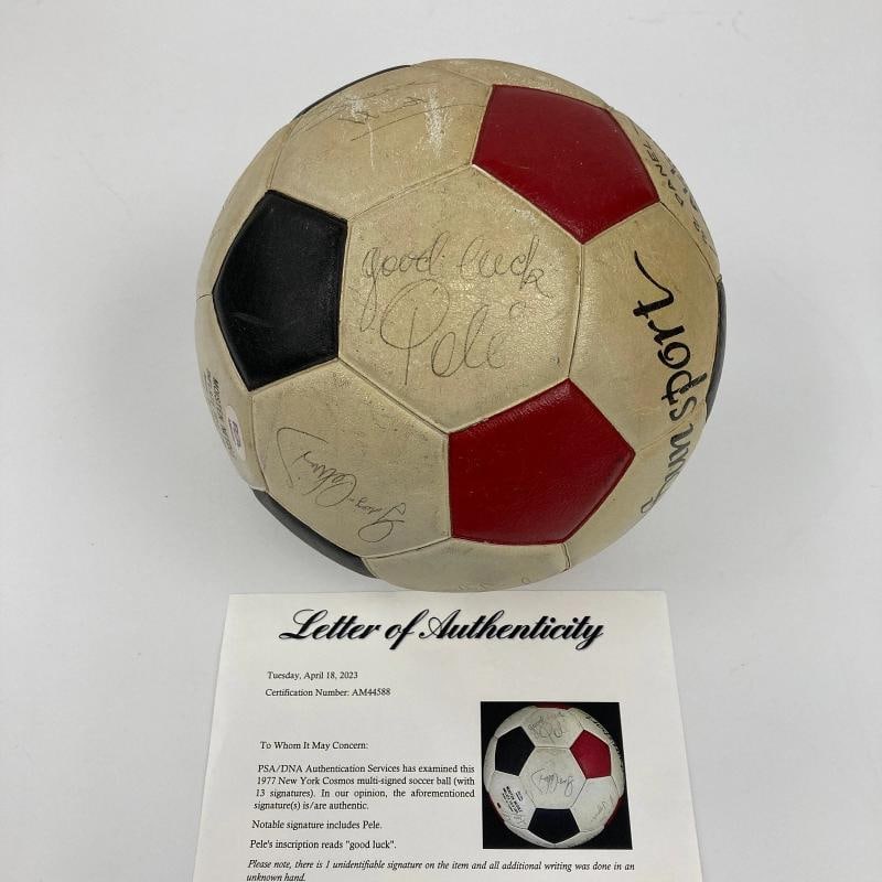 1977 New York Cosmos Pele Team Signed Vintage Soccer Ball PSA DNA World Cup: Sport: Soccer,Signed: Yes,Original/Reprint: Original,Autograph Authentication: Professional Sports Authenticator (PSA),Product: Ball,Country of Origin: United States