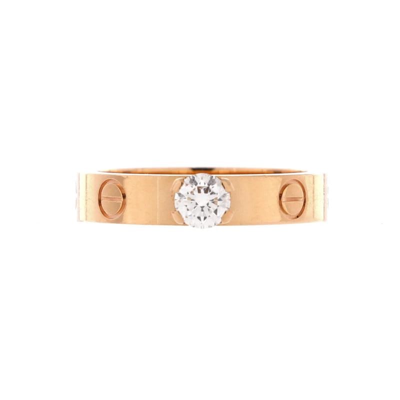 Cartier LOVE Solitaire Ring 18K Rose Gold and Diamond 0.23CT: Condition: Pre-owned - Good,Brand: Cartier,Main Stone: Diamond,Metal: 18K Rose Gold,Metal Purity: 18K,Ring Size: 5.25 - 50,Type: Ring,Color: Rose Gold,Style: 18K Rose Gold And Diamond,Material: 18K Ro