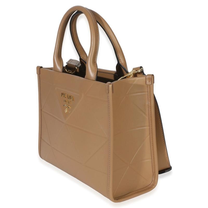 Prada Dark Beige Soft Calfskin Triangolo Symbole Mini Tote - 3