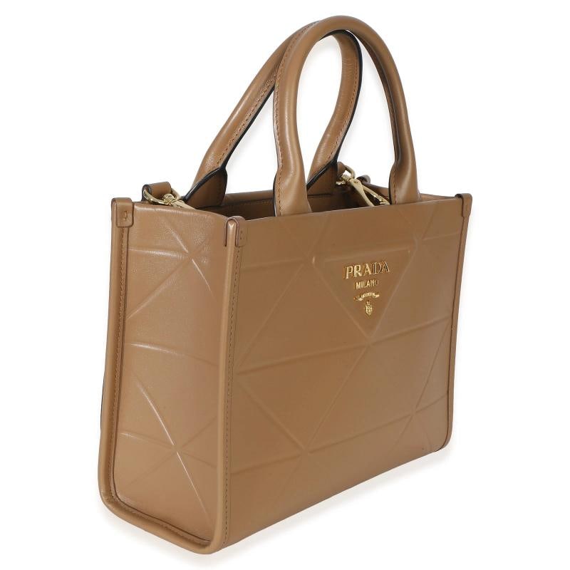Prada Dark Beige Soft Calfskin Triangolo Symbole Mini Tote - 4