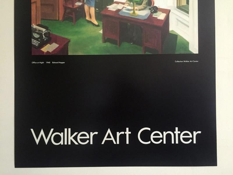EDWARD HOPPER RARE VTG 1981 LITHOGRAPH PRINT MUSEUM POSTER " NIGHT OFFICE " 1940 - 4