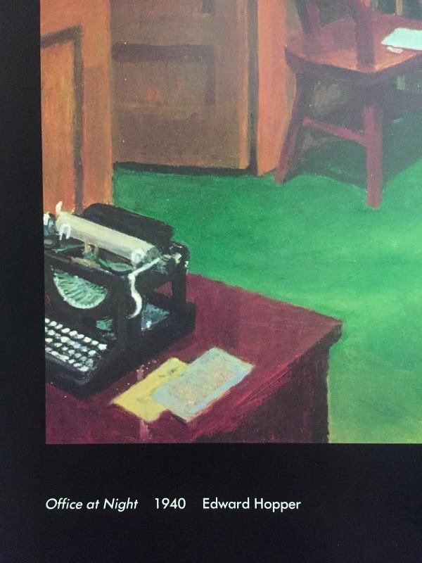 EDWARD HOPPER RARE VTG 1981 LITHOGRAPH PRINT MUSEUM POSTER " NIGHT OFFICE " 1940 - 9