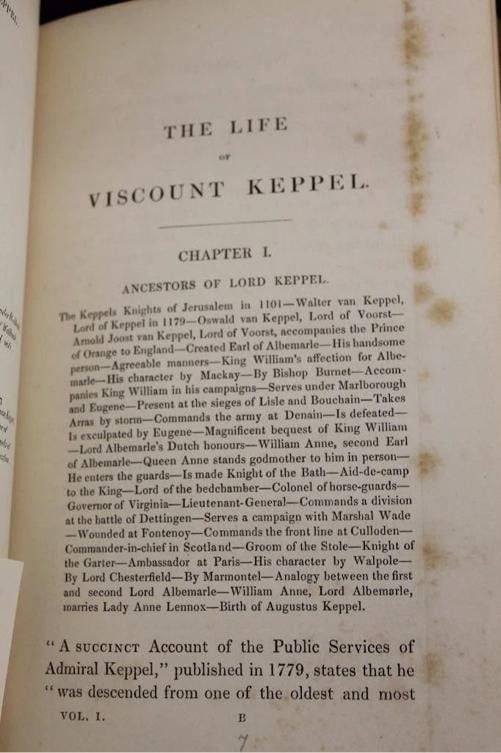 Thomas Keppel / Life of Augustus Viscount Keppel 1st Edition 1842 - 11