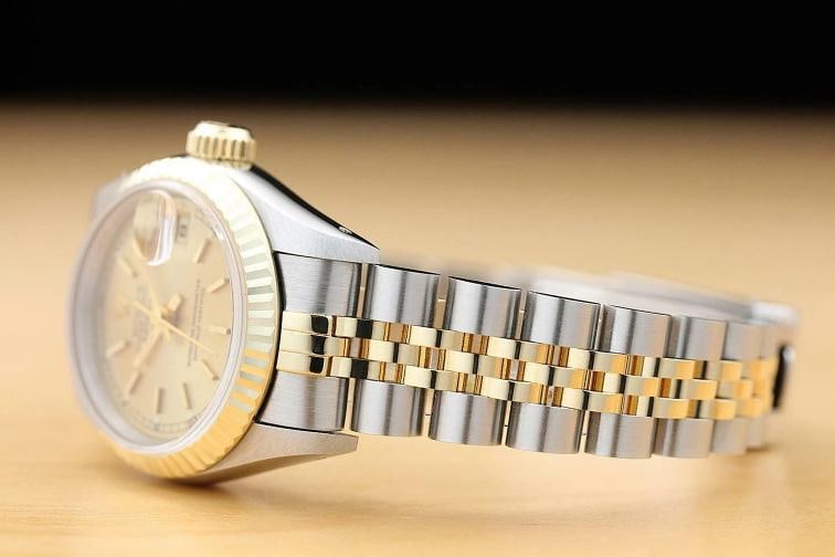 ROLEX LADIES DATEJUST 69173 2 TONE CHAMPAGNE DIAL 18K YELLOW GOLD STEEL WATCH - 4