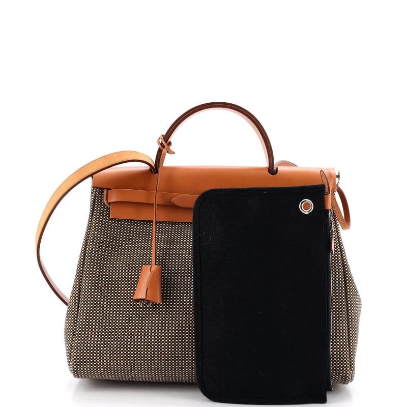 Hermes Herbag Zip Criss Viking Toile and Leather 31 - 2