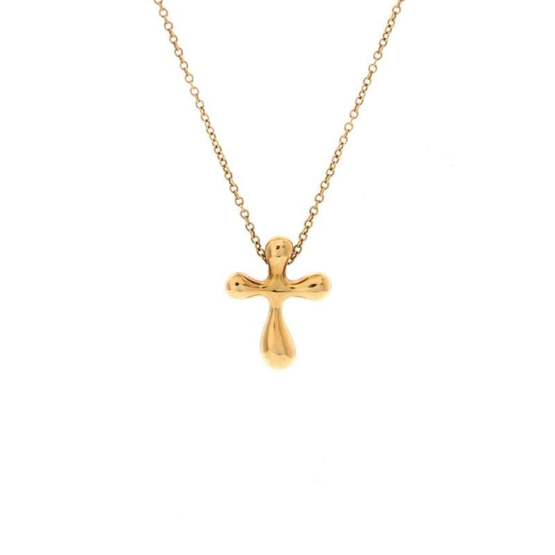 Tiffany & Co. Elsa Peretti Cross Pendant Necklace 18K Yellow Gold Small: Condition: Pre-owned - Good,Brand: Tiffany & Co.,Main Stone: Unknown,Metal: 18K Yellow Gold,Metal Purity: 18K,Style: Pendant,Type: Necklace,Color: Yellow Gold,Material: 18K Yellow Gold Condition: