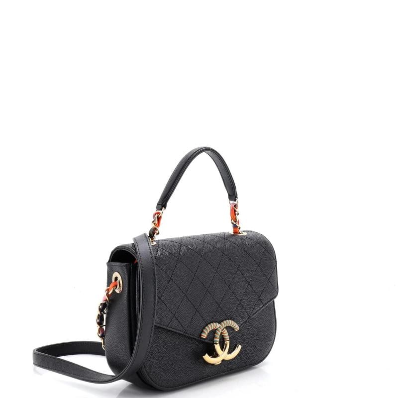 Chanel Thread Around Flap Bag Quilted Caviar Small - 2