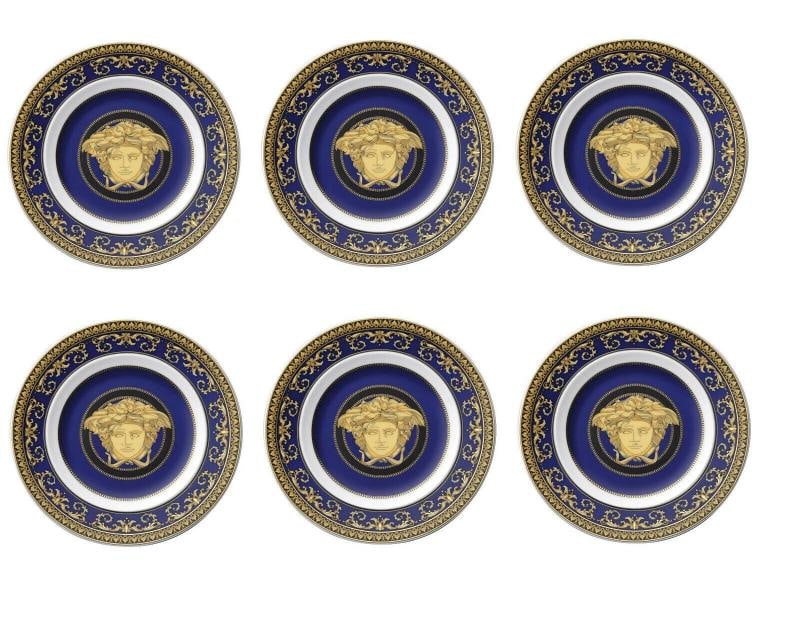 VERSACE BY ROSENTHAL MEDUSA SET BLUE OF 6 BREAD PLATES #409620-10218 BRAND NIB: Condition: New: A brand-new, unused, unopened, undamaged item in its original packaging (where packaging is ... Read moreabout the conditionNew: A brand-new, unused, unopened, undamaged item in its