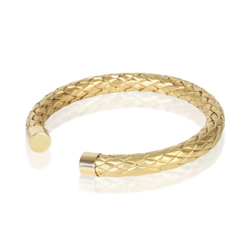 Roberto Coin Yellow Gold Woven Cuff Bracelet - 2