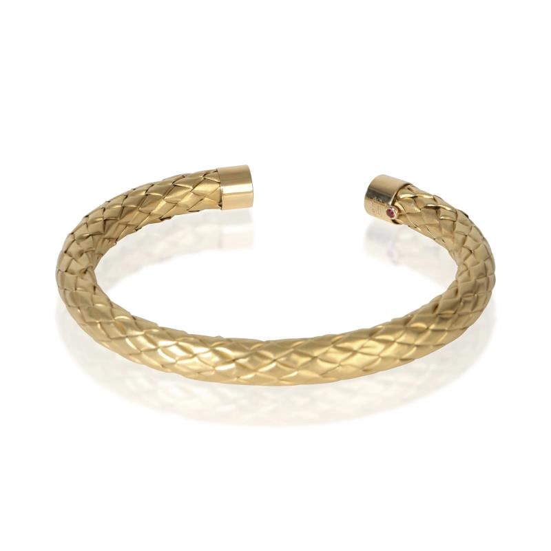 Roberto Coin Yellow Gold Woven Cuff Bracelet - 3
