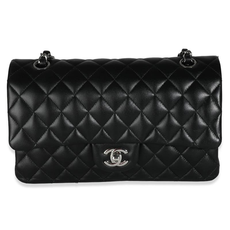 Chanel Black Quilted Lambskin Medium Classic Double Flap Bag - 2