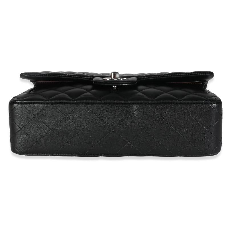 Chanel Black Quilted Lambskin Medium Classic Double Flap Bag - 6
