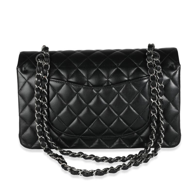 Chanel Black Quilted Lambskin Medium Classic Double Flap Bag - 8