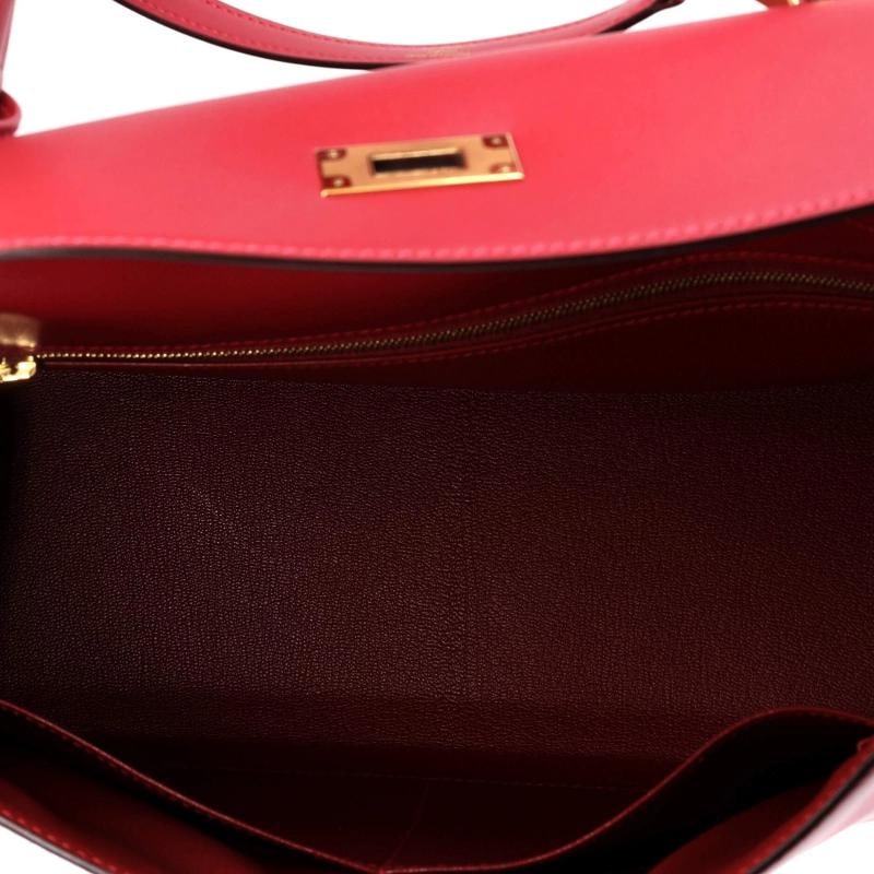 Hermes Kelly Handbag Red Tadelakt with Gold Hardware 32 - 6