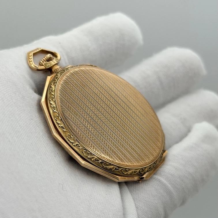 Vintage IWC Schaffhausen 1930s Pocket Watch 14k Yellow Gold Movement 887571 - 13