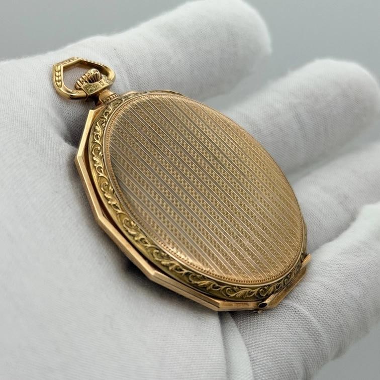 Vintage IWC Schaffhausen 1930s Pocket Watch 14k Yellow Gold Movement 887571 - 4