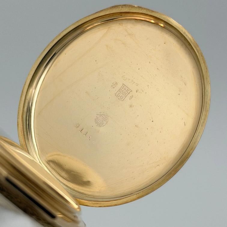 Vintage IWC Schaffhausen 1930s Pocket Watch 14k Yellow Gold Movement 887571 - 5