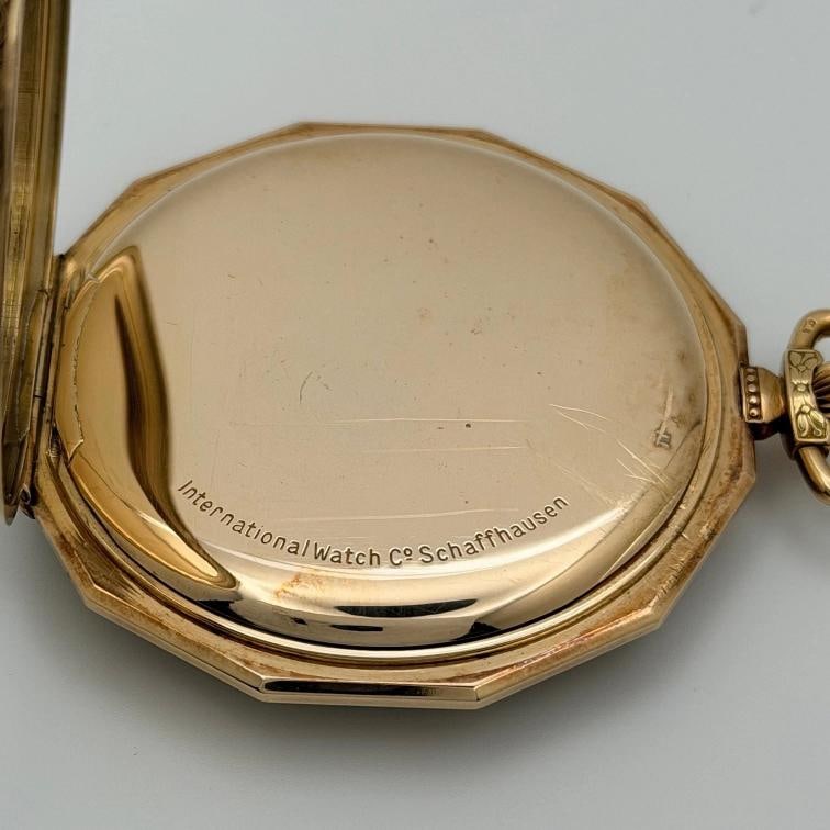 Vintage IWC Schaffhausen 1930s Pocket Watch 14k Yellow Gold Movement 887571 - 6