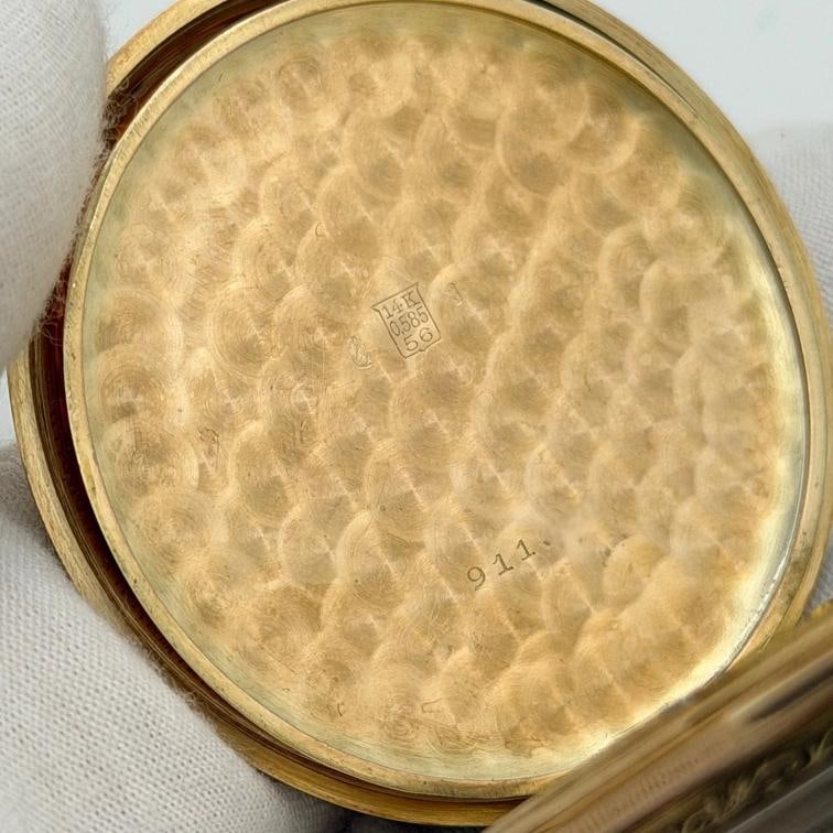 Vintage IWC Schaffhausen 1930s Pocket Watch 14k Yellow Gold Movement 887571 - 9
