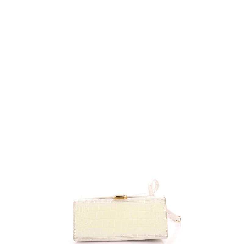 Balenciaga Hourglass Top Handle Bag Crocodile Embossed Leather Small - 4