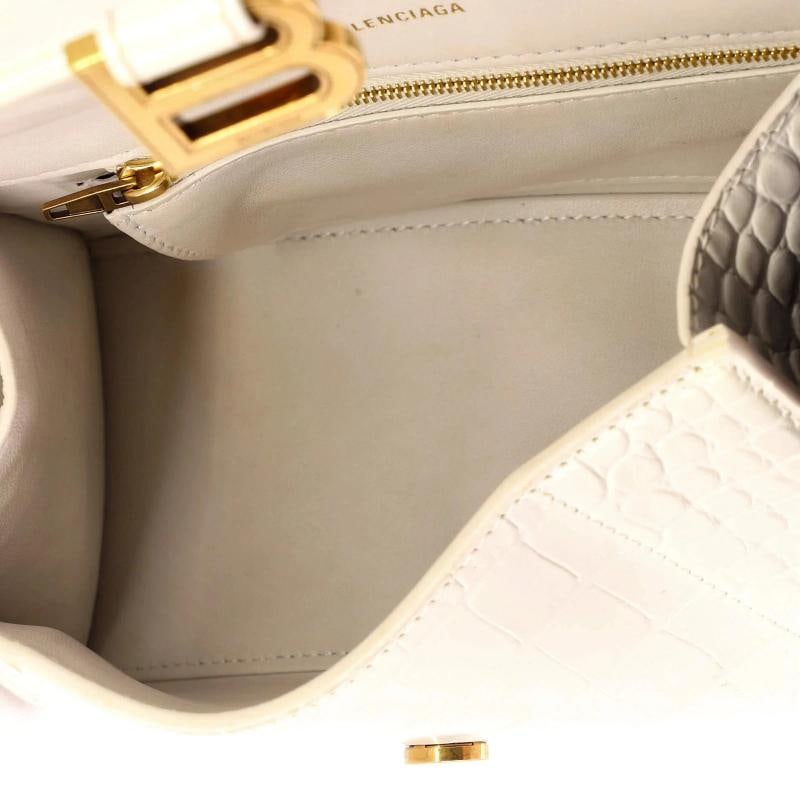 Balenciaga Hourglass Top Handle Bag Crocodile Embossed Leather Small - 5