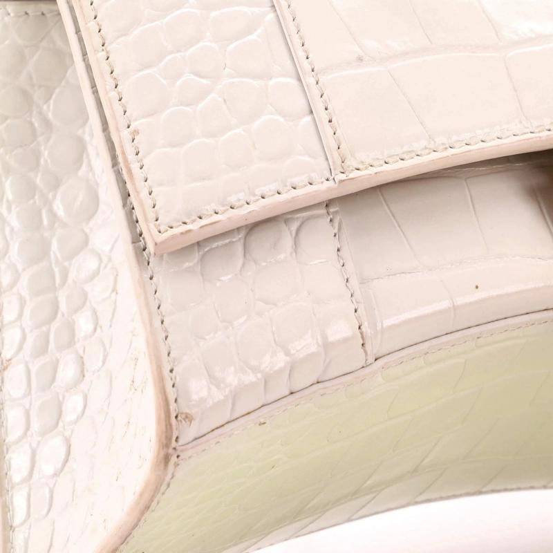 Balenciaga Hourglass Top Handle Bag Crocodile Embossed Leather Small - 6