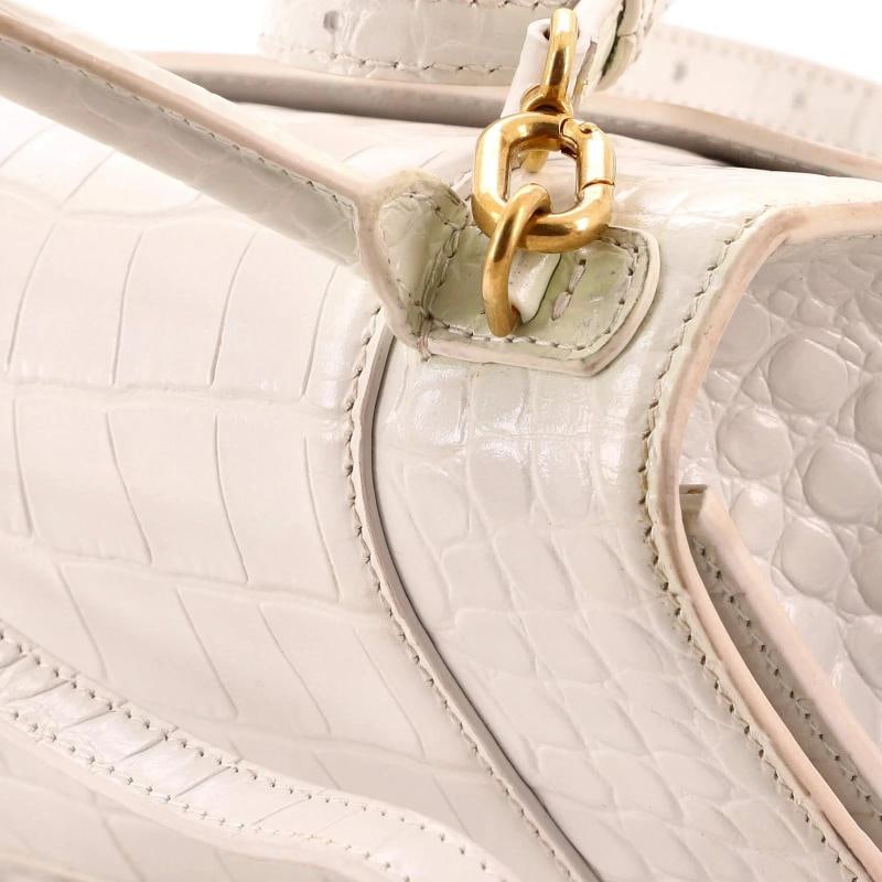 Balenciaga Hourglass Top Handle Bag Crocodile Embossed Leather Small - 7