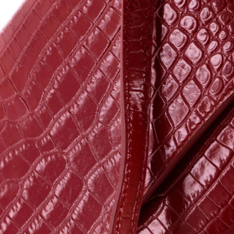 Saint Laurent Cassandra Top Handle Bag Crocodile Embossed Leather Mini - 6