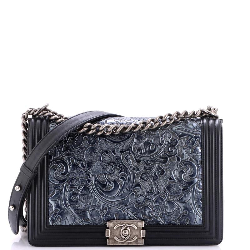 Chanel Cordoba Boy Flap Bag Leather New Medium: Measurements: Handle Drop 11.5", Height 7", Width 11", Depth 3.5", Strap Drop 20" . Condition: Pre-owned - Good,Brand: Chanel,Exterior Material: Leather,Style: Shoulder Bags,Exterior Color: