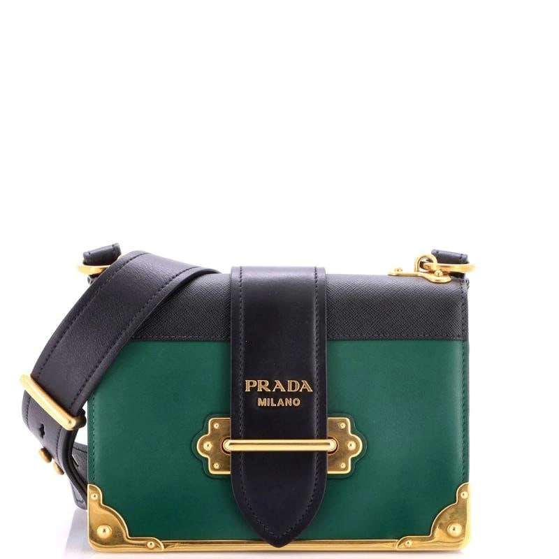 Prada Cahier Crossbody Bag Leather and Saffiano Leather Small (1 of 7)