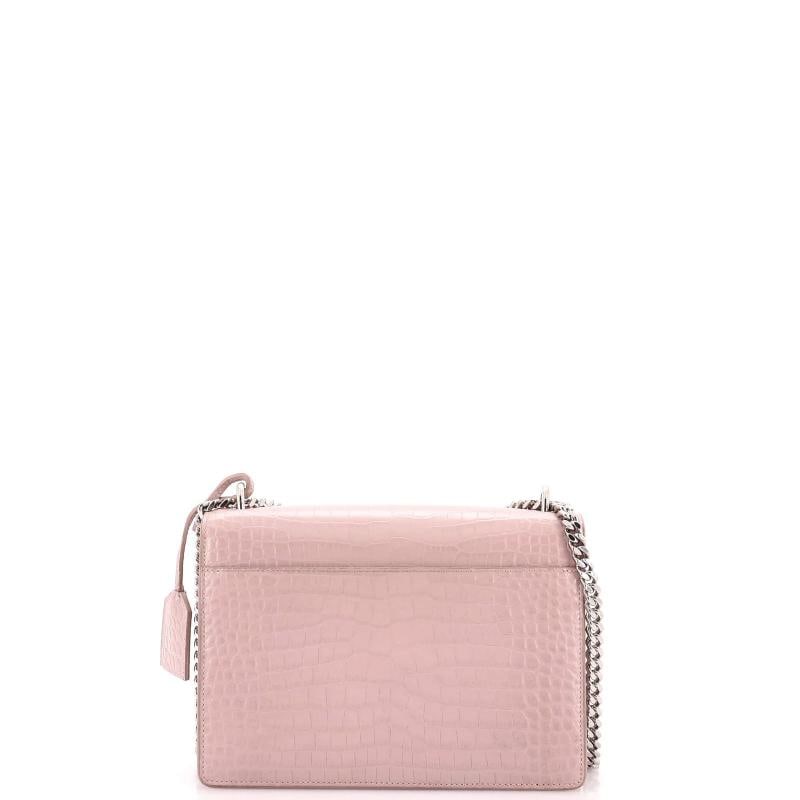 Saint Laurent Sunset Crossbody Bag Crocodile Embossed Leather Medium - 3