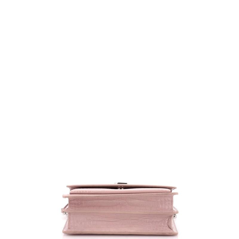 Saint Laurent Sunset Crossbody Bag Crocodile Embossed Leather Medium - 4