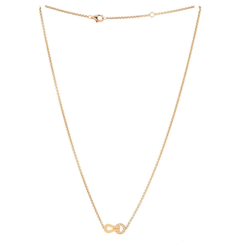 Cartier Agrafe Pendant Necklace 18K Rose Gold with Diamonds - 2