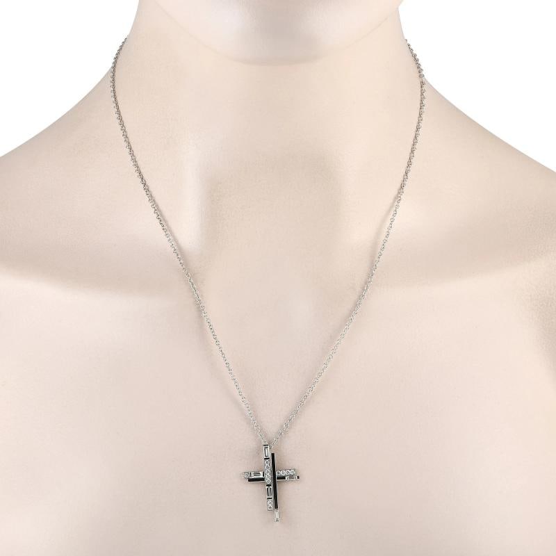 Harry Winston Symbols Platinum 0.72ct Diamond Cross Necklace - 2