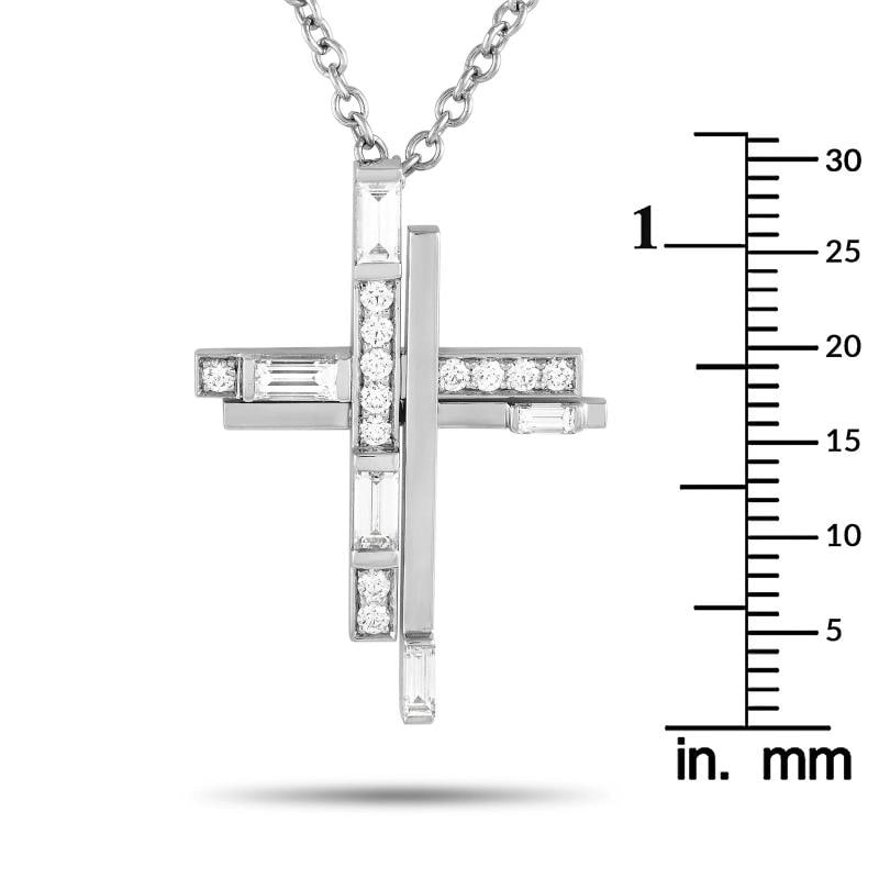 Harry Winston Symbols Platinum 0.72ct Diamond Cross Necklace - 4