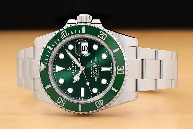 2016 CARD ROLEX MENS SUBMARINER DATE 40MM 116610LV HULK GREEN STEEL OYSTER WATCH - 3
