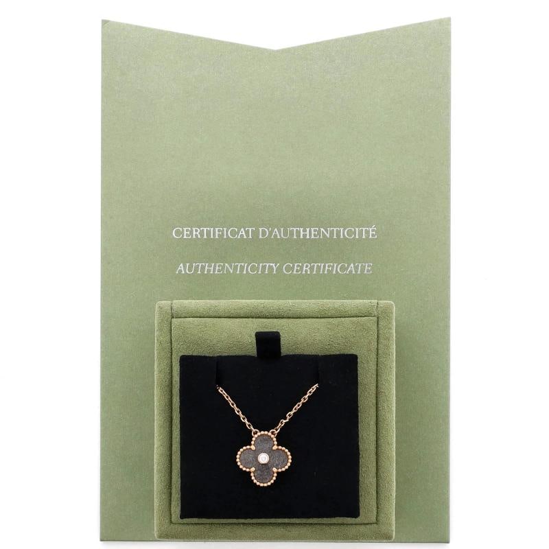Van Cleef & Arpels Vintage Alhambra Pendant Necklace 18K Rose Gold and Silver - 2
