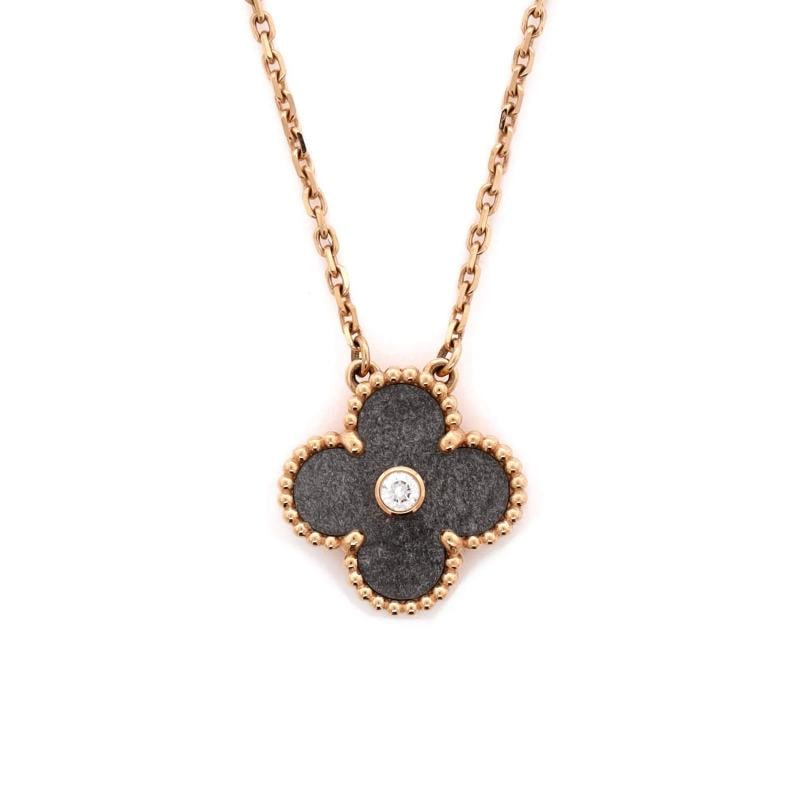 Van Cleef & Arpels Vintage Alhambra Pendant Necklace 18K Rose Gold and Silver - 4