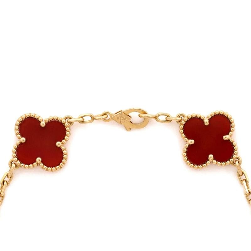 Van Cleef & Arpels Vintage Alhambra 5 Motifs Bracelet 18K Yellow Gold - 4