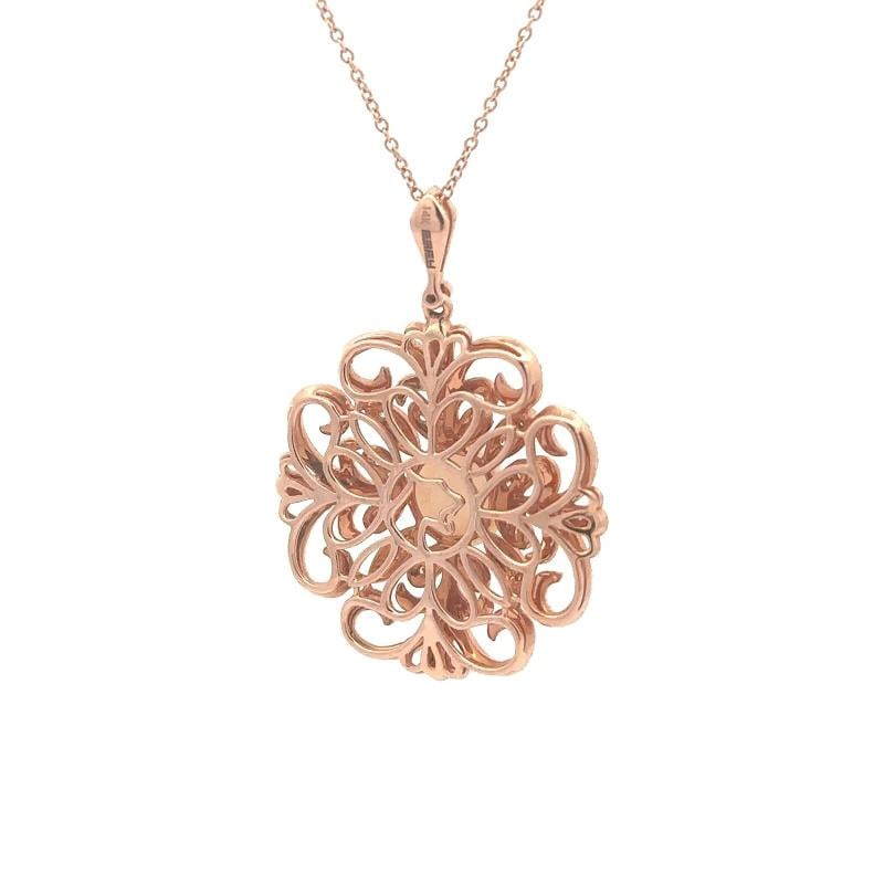 Vintage Effy Jewelry Diamond and Opal Necklace In 14K Rose Gold - 5