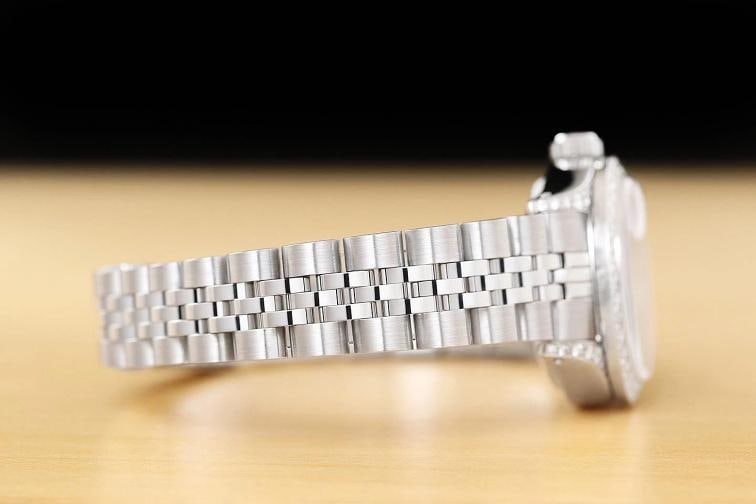 ROLEX LADIES DATE 6924 PINK DIAMOND 18K WHITE GOLD STAINLESS STEEL WATCH - 8