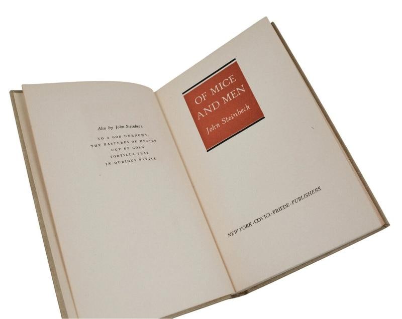 Of Mice and Men ~ by JOHN STEINBECK ~ First Edition ~ 1st Printing 1937 - 7