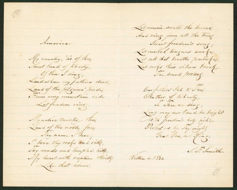 Samuel Francis Smith Signed 8x10 Hand Written Poem (Beckett LOA Auto Grade 9): Condition: New: A brand-new, unused, unopened, undamaged item (including handmade items). See the seller's ... Read moreabout the conditionNew: A brand-new, unused, unopened, undamaged item